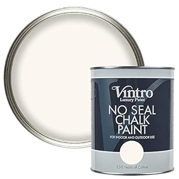 Vintro | No Seal Chalk Paint | Creamy White | Interior & Exterior Use | Furniture | Walls | Wood | Metal | 1 Litre (Champagne Waltz)