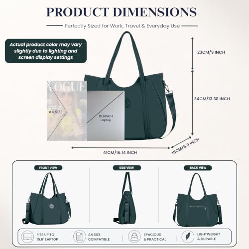 Image of Women's Large Tote Bag for Office, Travel, Shopping, Daily Use | Shoulder Handbag, Gift for Girls, Stylish Ladies Purse | Fits Upto 15.6 inch Laptop, A4 Files etc.