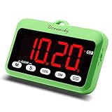 DreamSky Digital Kitchen Timer with Large Red Number Display, Count Up & Down, Loud Alarms with Volume Adjustable (High/Low), Magnetic Back Stand, Battery Operated, Easy Operation.