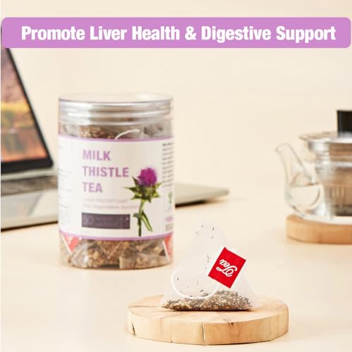 50 Milk Thistle Tea Bags for Detox Cleanse & Repair| Thorne Milk Thistle Herbal Tea for Support