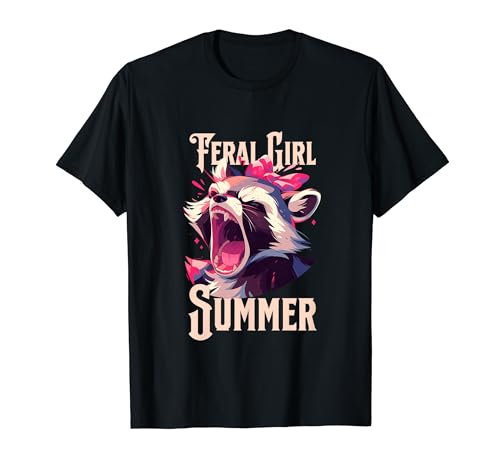 Divertidas vacaciones de basura sarcásticas de verano de Racoon Feral Girl Camiseta