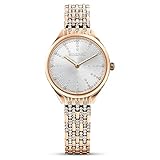 150 cristales transparentes Reloj Swarovski Mujer 5610487 Attract Brazalete de Metal - Blanco - PVD Tono Oro - 30 mm