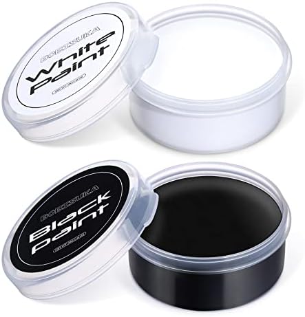 BOBISUKA Halloween Cosplay SFX Makeup Black + White Face Body Paint Special Effects Makeup Kit Dress Up Non Toxic Face Painting Kits for Adult Full Coverage Face paint Fx Make Up