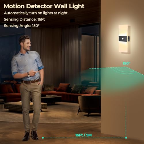 Image of LED Wall Sconces | Wall Lights with 2000mAh Battery Operated,Rechargeable,Sensing Mode and Constant Light Mode,Acrylic Wall Sconce,Warm White,3000K,Cordless Wall Light (1Pcs), (CW2R)