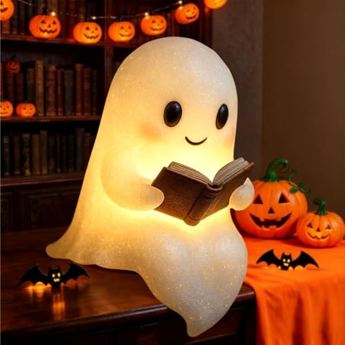 Nachtgeist Lampe Geisterlampe Nachtlicht Niedliche Geister Lesebuch Lampe Geisterlampe Ostern Deko Led Gespenster Lampes Ghost Reading Book Lamp Ostergeschenke für Leser Und Buchliebhaber