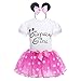 Produktbild TiaoBug Kleidung Set Baby Mädchen Kleider Baumwolle Strampler Prinzessin Kostüm Neugeborene Tutu Kleid (98-104(Herstellergröße: 100), Rose)
