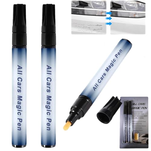 2 PCS All Cars Magic Pen for Cars Scratches, Magic Car Scratch Remover Pen, Vehicle Auto Surface Tire Scratch Remover, Quick Filling Car Scratches and Seals, the magic pen all cars for All Cars