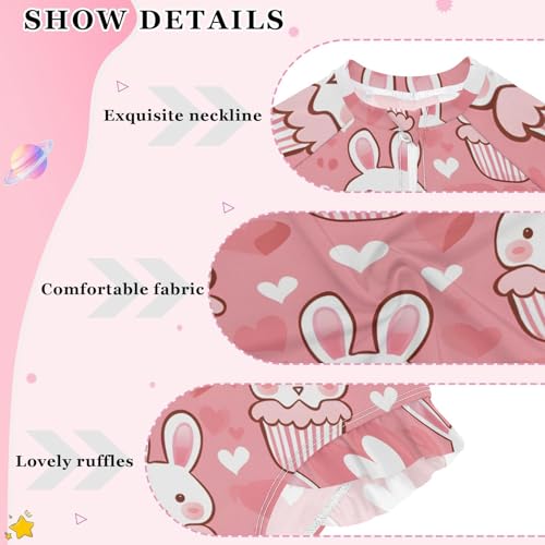 Girls One Piece Swimsuits Long Sleeve Swimsuit Zipper Bathing Suits Cute Rabbit Head Bunny3
