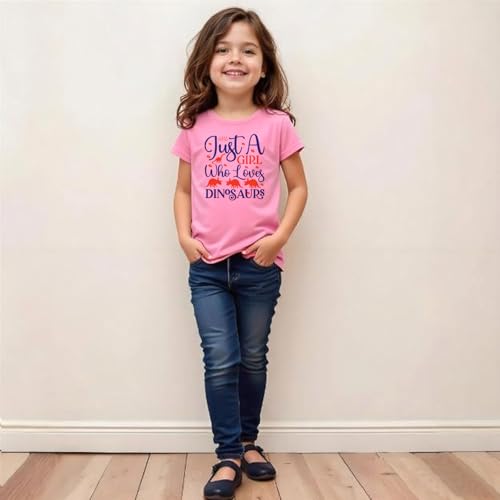 Birthday Girl Shirt with Cute Dinosaur Graphic Tees Classic-Crewneck Cotton Tee for Ages 2-7 Years3