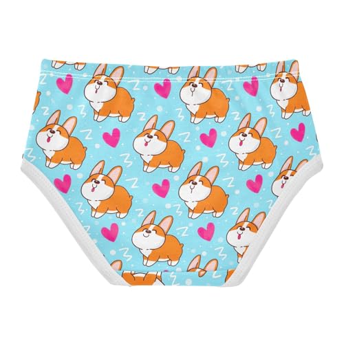 Cute Cartoon Corgi Dogs Blue Toddler Girls Underwear 2t Cotton Panties for Girl Fancy Kids Undies Briefs2