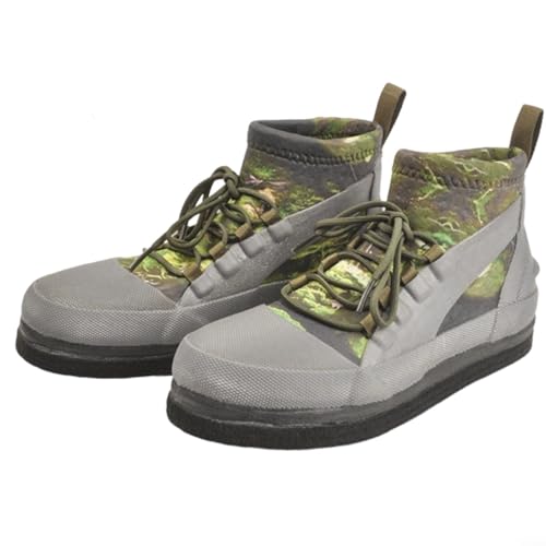 MoSundi Zapatos ligeros para vadear al aire libre, fieltro y suela antideslizantes, tela perforada transpirable, zapatos de río para hombres y mujeres, color verde, talla 6-12 (12 (46-47))