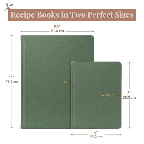 Rileys & Co. Green Recipe Book to Write in Your Own Recipes, 20 x 15 cm - Image 3