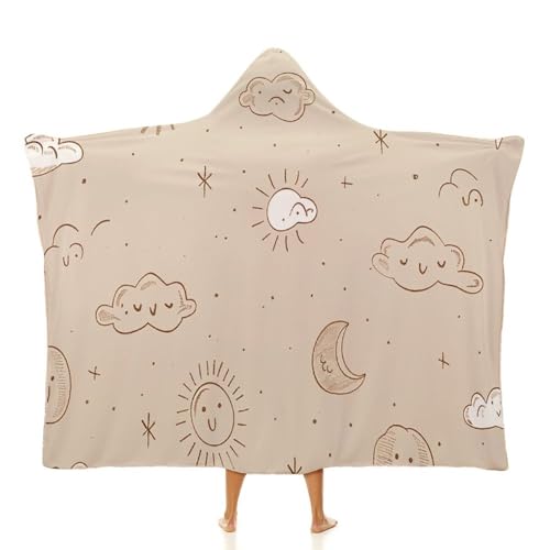 Couverture à capuche beige pour rester au chaud sans frissonner