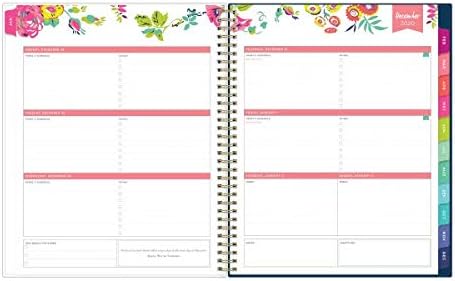 Blue Sky Day Designer for 2021 Weekly & Monthly Planner, Flexible Cover, Twin-Wire Binding, 8.5' x 11', Peyton Navy (103617-21)