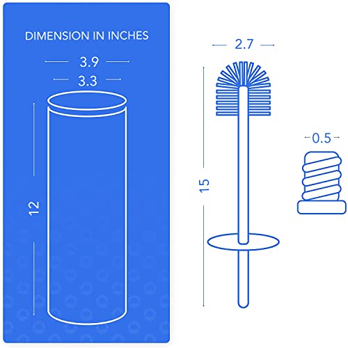 Bamodi Toilet Brush With Holder - Free Standing Stainless Steel Toilet Brushes Including 3 Brush Heads - Closed Hideaway Design Scrubber Brush With Stiff Bristles For Deep Cleaning (White) #TOP2