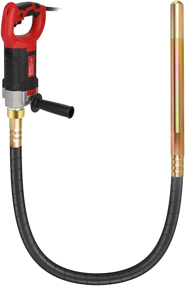 Anbull Vibreur Beton Electrique,1800W 2m Aiguille Vibrante, Aiguille Vibrante Pour Beton 5500 tr/min, Le Diamètre De La Bouteille Vibrante Du Vibrateur à Béton est de 35 mm, Avec poignée