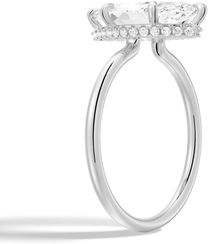 MSBLUE 2ct Marquise Cut Moissanite Engagement Ring for women, 14K Gold Vermeil, Wedding Promise Ring