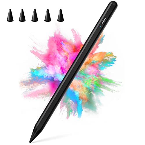 Image of Stylus Pen for iPad 2018-2023 with Palm Rejection, Active Pencil for iPad 10th /9th /8th /7th /6th Generation, for iPad Pro 11 /12.9 inch, for iPad Air 5th /4th /3th Gen, for iPad Mini 6th /5th Gen (Black)