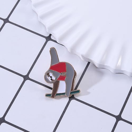 A Sloth Hanging From A Branch Brooch Lapel Pin Metal Enamel Delicate Brooch Pin Accessory for Backpack Clothes Hat Decoration Badges for Women Men Girls Kids Gift3