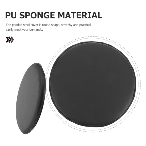 Funda para taburete redondo cojín de PU protector lavable mullido para hogar 7