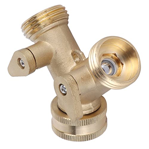 Garden Hose Splitter 2 Way All Brass Heavy Duty Simple Outlet Splitter for NPT 3 4 Garden Hose
