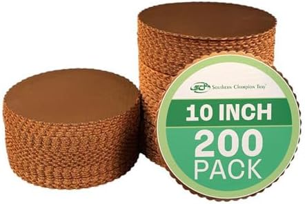 Southern Champion Tray 1615 10" Sturdy Corrugated Single Wall Cake Circle, Greaseproof, Gold Metallic (Case of 200)