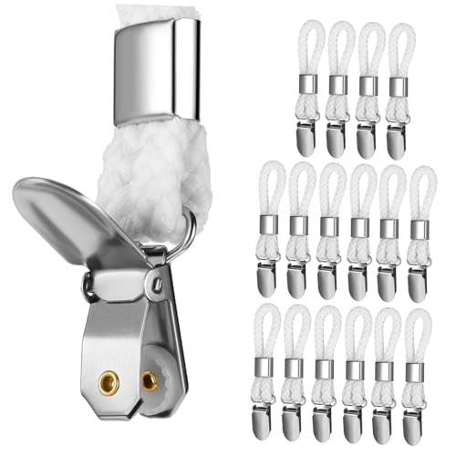 SOLUSTRE 16pcs Cotton Rope Towel Clips Stylish Hanging Clips for Kitchen Bathroom Clamp Hangers Decorative Towel Holder for Home Use