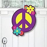 Big Dot of Happiness 60’s Hippie - Hanging Porch 1960s Groovy Party Outdoor Decorations - Front Door Decor - 1 Piece Sign