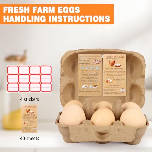 Image of 20 Pack Half Dozen Egg Cartons Bulk 6 Count, Empty Natural Paper Pulp Egg Cartons Reusable, Strong Sturdy Design Made from Natural Cardboard