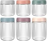 Verre épais et solide Fabriqué en verre transparent de qualité, permettant de voir le contenu en un coup d’œil. Le couvercle est robuste, réutilisable et empêche efficacement les fuites. Idéal comme Overnight Oats Jars.
