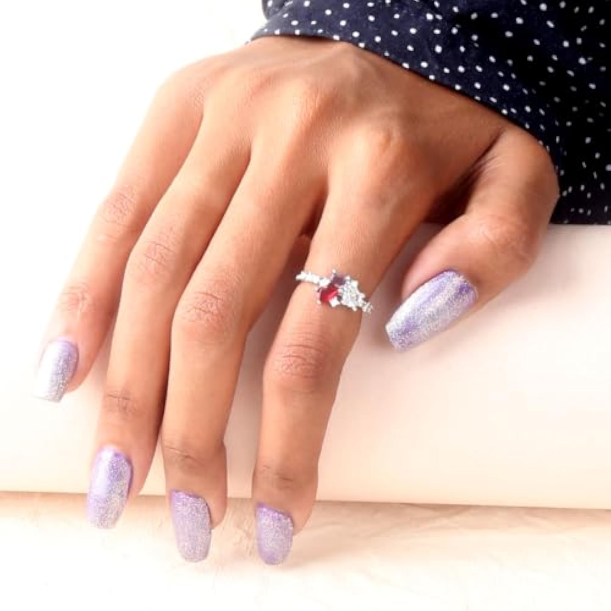 Fascinating Silver Plated Adjustable Finger Ring with Shimmering Stones