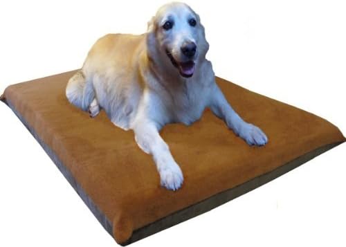 Miniatura 1 de Cama ortopédica impermeable de espuma viscoelástica para mascotas de 47 x 29 x 4 pulgadas, color marrón Sudán, para jaula de perro extragrande,
