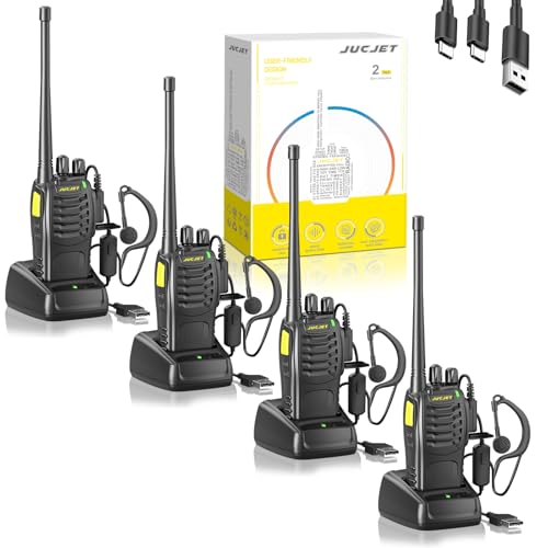 Talkie walkie 888HD avec câble Type-C et station de charge USB