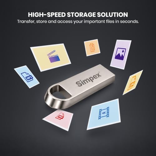 Image of Simpex (32GB 2.0V) Metal Body 32GB USB 2.0 Flash Drive,High Speed Read & Write Pen Drive, X-Ray & Temperature Resistant, Compatible with Windows & Mac OS