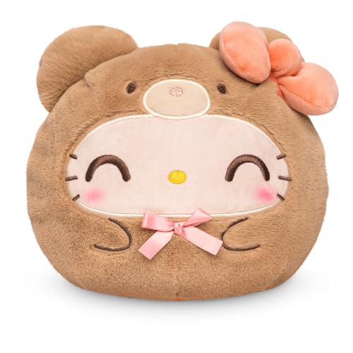 TeeTurtle Reversible Sanrio Hello Kitty Plushie 6-Inch Teddy Bear Two-Sided Flip Plush Toy with Embroidered Details - Cute Mini Collectible Plush for Kids, Teens, and Adults