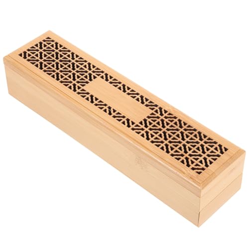 LEDMOMO 木製透かし彫り線香立て 二重収納付き 天然竹製頑丈設計 おしゃれな屋外園や室内用香炉ボックス