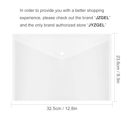 Envelope de plástico transparente com fecho de botão de pressão, pasta de arquivo de envelope imperm