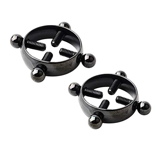 1 Pair Round Fake Non-Piercing Nipple Ring Adjustable Hollow Screw Barbell Stainless Steel Nipple Ring Shield Circle Clamp Body Piercing Jewelry for Women Men