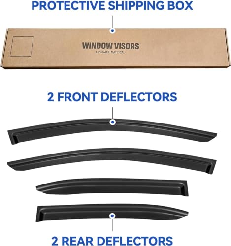 Image of Window Visors Rain Guards Shield for 2019-2026 Toyota Corolla Sedan, Out-Channel Window Vent Wind Deflectors Visors Shades for 19-26 Corolla Sedan