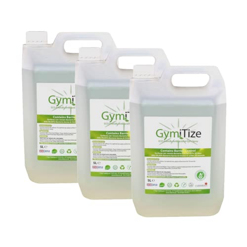 GymiTize Gym Equipment Sanitiser Spray, (15 Litres) Removes 99.99% Bacteria, Sweat & Odour, Alcohol Free, Contains Sterizar Barrier Control