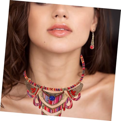 Conjunto de joyas bohemias como obsequio elegante de resina verde 6