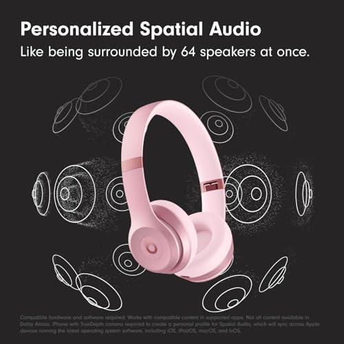 Image of Beats Solo 4 - Wireless On-Ear Bluetooth Headphones, Up to 50-Hour Battery Life, Ultra-Lightweight Comfort, Powerful and Balanced Sound, Apple & Android Compatible - Amazon Exclusive Metallic Pink