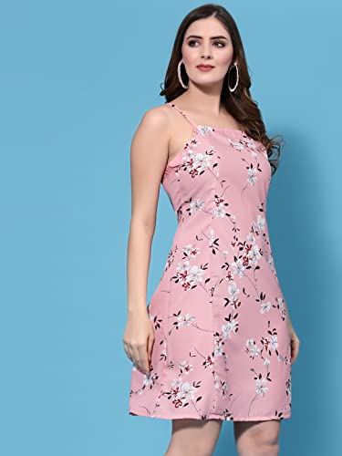 Image of OOMPH! Women A-Line Floral Mini Dress Western, Off Shoulder, Slip On