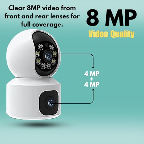 Image of Supercam WiFi Indoor 5+5MP Dual Lens /Screen FHD CCTV Camera with Color Night Vision, Two Way Audio, Motion Detection, Multi Users View and Memory Card Support (Up to 128 GB)