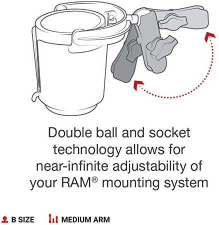 Miniatura 3 de RAM Mounts (RAP-B-132B-201U) Soporte para vaso con brazo