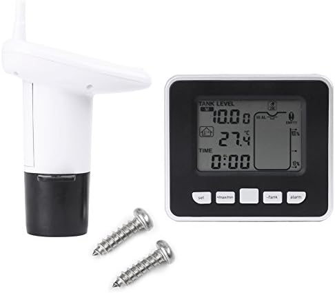 Hilitand Ultrasonic Water Tank Liquid Depth Level Meter with Temperature Display Sensor Water Level Gauge