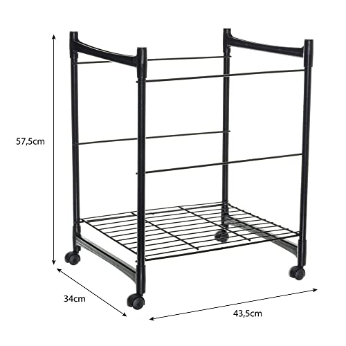 Carrinho para Organizar Pastas, Metaltru, Preto com Preto