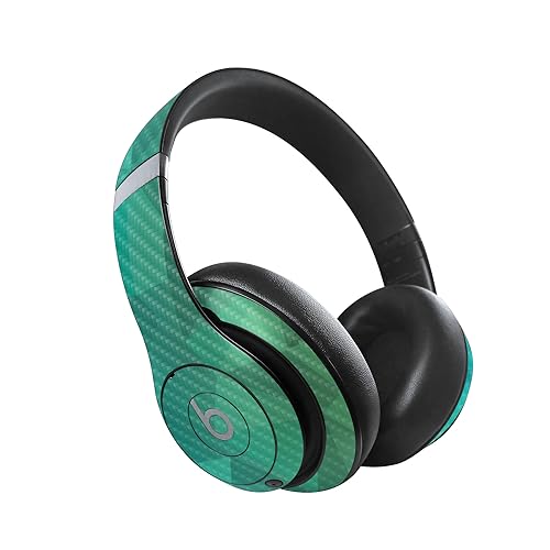 Image of MightySkins Carbon Fiber Skin Compatible with Beats Studio Pro - Blue Green Polygon | Protective, Durable Textured Carbon Fiber Finish | Easy to Apply