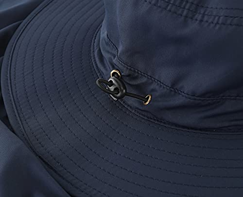 Image of Home Prefer UPF50 Mens Sun Hat with Neck Flap Quick Dry UV Protection Cap Womens Wide Brim Fishing Hat Neck Flap Beach Garden