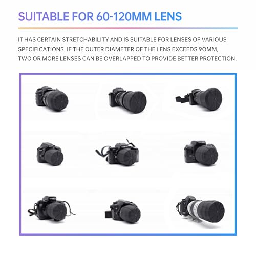 Tapa para lente de cámara SLR, protector de silicona a prueba de polvo para lentes DSLR de 60-120 mm (2 piezas) miniatura 4